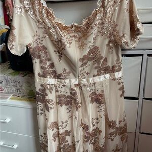 Elegant Floral Sequin Dress